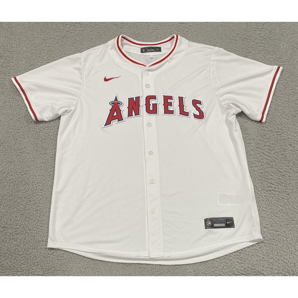 Los Angeles Angels Jersey Mens XL White MLB Baseball Nike Game Button Front